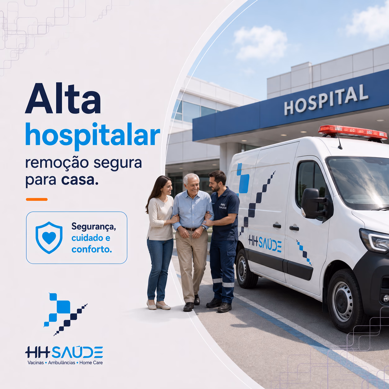 Equipamentos hospitalares preparados para remoção de paciente