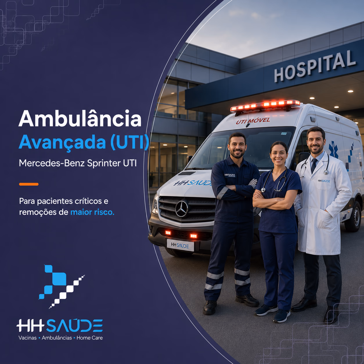 Ambulância Avançada UTI Mercedes-Benz Sprinter da HH Saúde